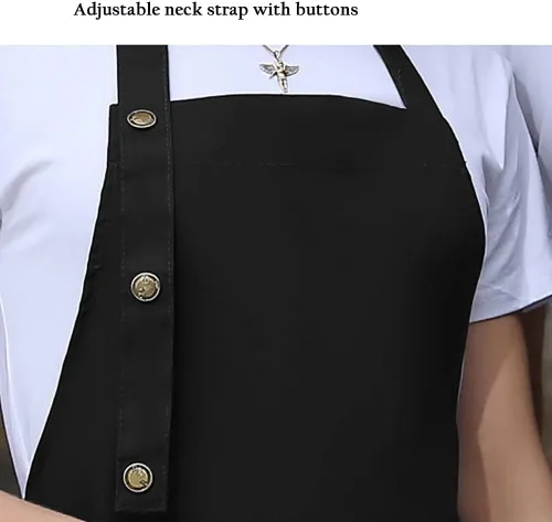 Vista 2 de Delantal personalizado para hombres y mujeres, delantales de lona de cocina personalizados con bolsillos, nombre, texto, logotipo, imagen