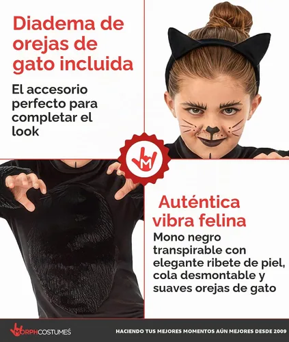Vista 3 de fun shack Disfraz de gato negro para niñas, disfraces de Halloween