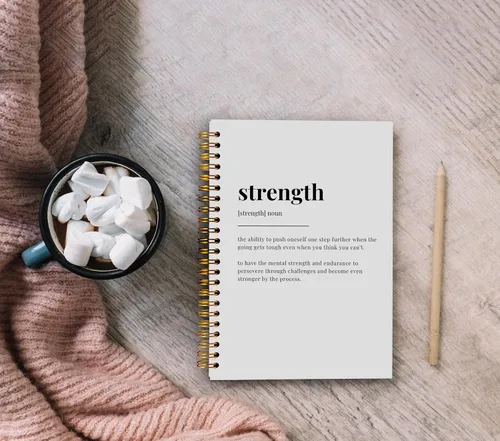 Vista 4 de Strength Cuaderno de Notas Diario Inspirador, Regalos Inspiradores y Motivacionales para Mujeres y Hombres, Cuaderno Diario Espiral Inspirador 14x21