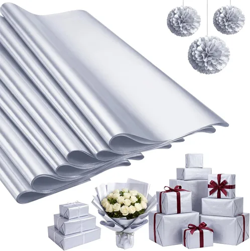 Vista 36 de Qilery - 500 hojas de papel de seda negro a granel para bolsas de regalo de 15 x 20 pulgadas, sin ácidos, para regreso a clases, papel de regalo
