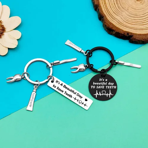 Vista 3 de Dental Hygienist Gifts Keychain Dentist Appreciation Gifts Jewelry Thank You Gifts for Dentist Assistant Dentist Student