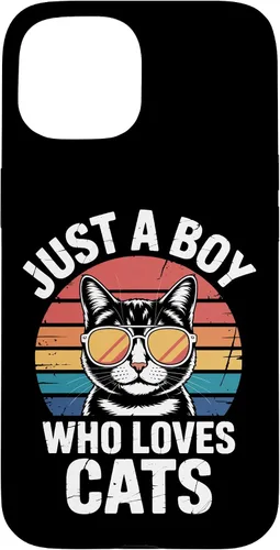 Vista 6 de Just A Boy Who Loves Cats Feline Enthusiast Pet Cat Parents Case for iPhone 16