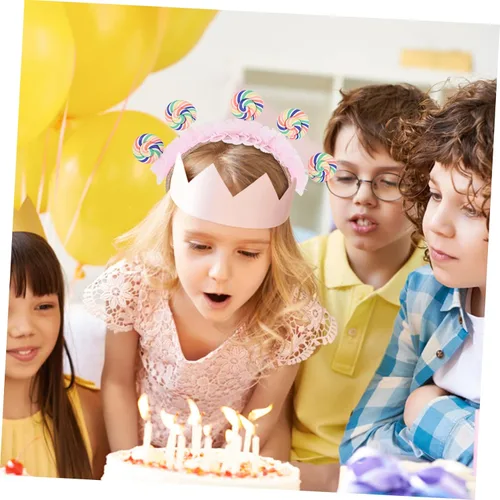 Vista 6 de Diadema de piruleta para cumpleaños, accesorios para el cabello, accesorios kawaii, diadema para niña de flores, accesorios para el cabello