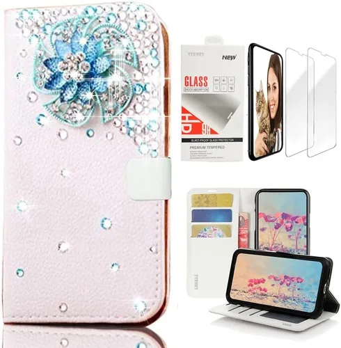 Vista 7 de Bling Wallet Case - SSBLDwSPSeries-16 - Funda de piel con correa para la muñeca y protector de pantalla (2 unidades)