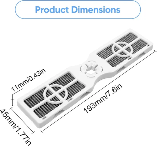Vista 2 de Paquete de 3 filtros de aire de repuesto para refrigerador AF-2 RAF-2 compatibles con filtro de aire Frigidaire FRGPAAF2 PureAir para refrigerador