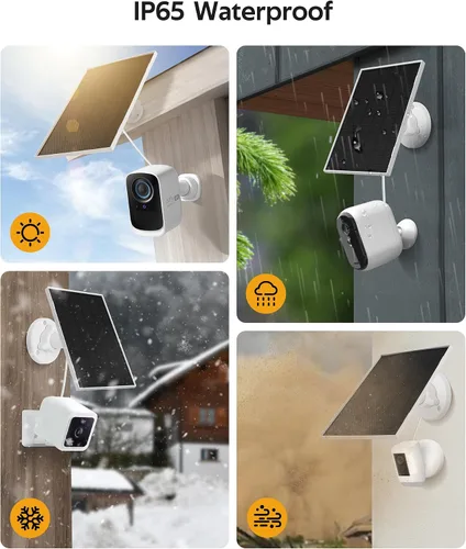 Vista 5 de Paquete de 2 cargadores de paneles solares Ring, paneles solares de 6.5W para cámara de seguridad, cargador de panel solar impermeable con puerto