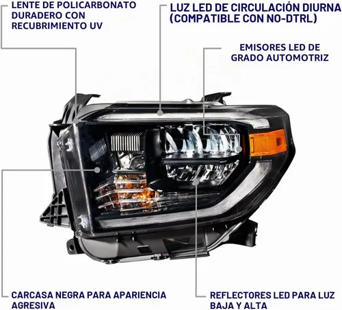 Vista 5 de Form Lighting Faros reflectores LED secuenciales compatibles con Toyota Tundra 2014-2021 (par)
