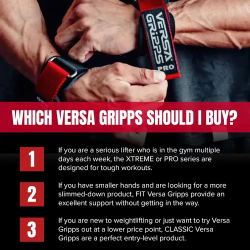 Vista 2 de Versa Gripps® Clásico, fabricado en los Estados Unidos, correas de muñeca para levantamiento de pesas, el mejor accesorio de entrenamiento