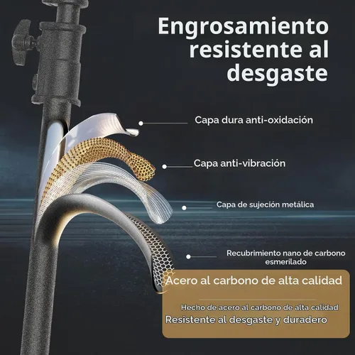 Vista 8 de LOMTAP - Soporte C para luz de fotografía en metal inoxidable - Kit resistente con poste vertical de 10.8 pies/3.3 metros, brazo de pluma de 4.2