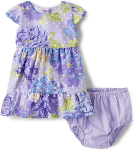 Vista 2 de The Children's Place Trajes familiares a juego para bebés, mamá y yo, papá e hijo, bebé, colección de fiesta púrpura