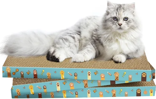 Vista 8 de AccEncyc Almohadillas Rascadoras de Cartón para Gatos Tablero Rascador para Gatos de Interior 16.5x8.3x1 Pulgadas Rascador Corrugado de Doble Cara