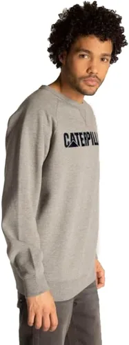 Vista 2 de Cat erpillar Foundation - Sudadera con logotipo para hombre (gris jaspeado, talla XL), Gris jaspeado