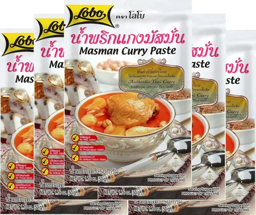 Vista 7 de Lobo Masaman - Pasta de curry sin MSG, sin conservantes, sin colores artificiales (paquete de 3)