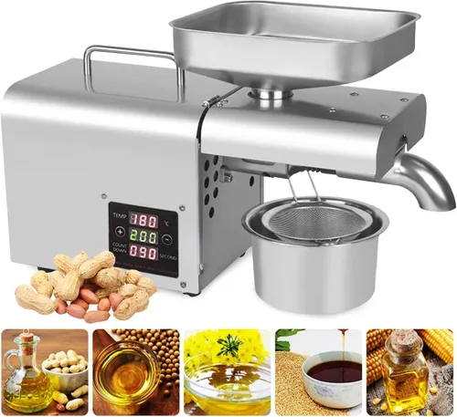 Vista 3 de Máquina de prensa de aceite de 110 V, máquina de aceite comercial resistente, extractor de aceite automático, extractor de aceite de acero