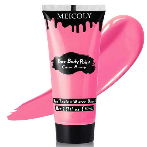 Vista 10 de MEICOLY Pintura facial y corporal en crema azul real, tubo grande de 2.37 oz a base de agua, pintura corporal completa para adultos y niños, tubo