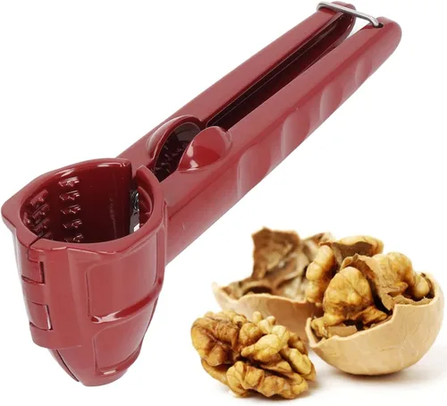 Vista 4 de Herramienta de cascanueces, abridor de nueces rojas, cáscara de cascanueces de aluminio, cáscara de nuez fina pulida, abridor de tuercas