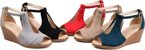 Vista 6 de Brinley Co. Kealy Comfort - Suela para mujer con correa de tobillo y corte central