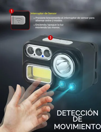 Vista 4 de Paquete de 2 faros delanteros con sensor de movimiento 4 en 1, 500 lúmenes