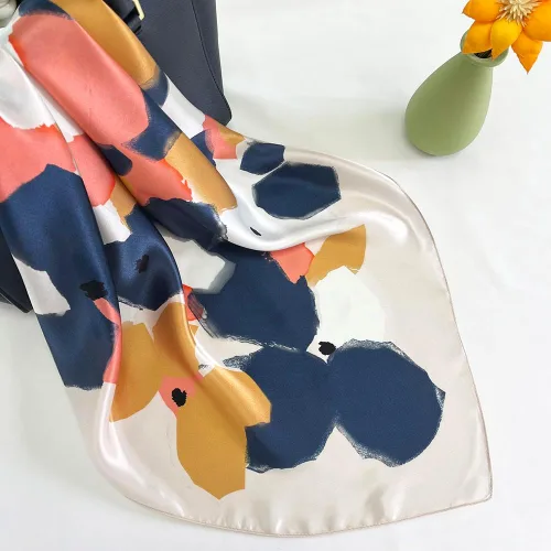 Vista 4 de FONYVE Bufanda 100% seda de morera para el cabello, bufanda cuadrada de 27 pulgadas para mujer, bufanda ligera para el cuello con embalaje de regalo