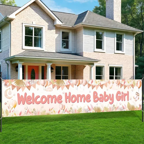 Vista 8 de Cartel de bienvenida a casa para bebé niño con texto en inglés "It's a Boy", decoración de baby shower, decoración de patio para niños, revelación