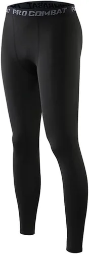 Vista 2 de HYCOPROT Pantalones de compresión para hombre, pantalones ajustados atléticos, leggings de capa base para correr, entrenamiento, deportes, yoga