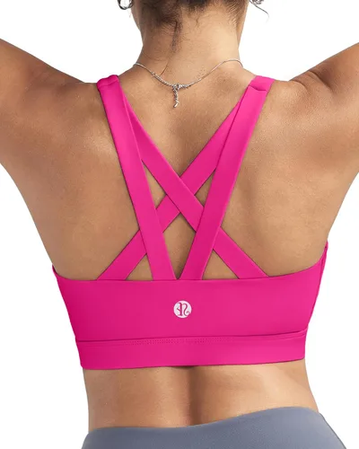 Vista 50 de RUNNING GIRL - Sujetadores deportivos para mujer, sujetadores deportivos con tiras acolchadas y espalda cruzada de apoyo medio con copas extraíbles