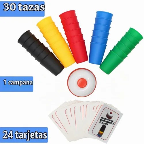 Vista 3 de Quick Cups Games for Kids Intelectual Flying Stack, juego interactivo para padres e hijos con 24 tarjetas de imagen, 30 tazas