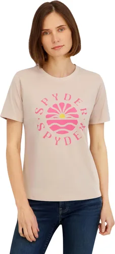 Vista 7 de Spyder Camiseta de manga corta con gráfico retro Sunset para mujer Rosa francesa