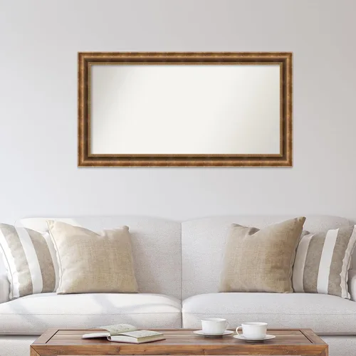 Vista 866 de Amanti Art Espejo de pared personalizado no biselado (25 x 25 pulgadas), marco de bronce acentuado, varios tamaños personalizados, espejo de baño