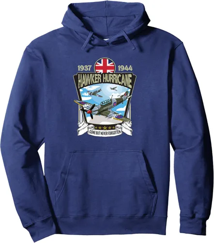 Vista 4 de Sudadera con capucha de la Segunda Guerra Mundial British Aircraft Hawker Hurricane Fighter