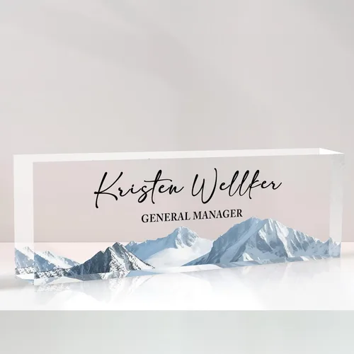 Vista 7 de Placa de nombre para escritorio, placa de nombre personalizada para escritorio, decoración de escritorio de oficina, placa personalizada