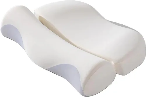 Vista 8 de Almohada de espuma viscoelástica para adultos, almohada de contorno cervical para cuello, almohada de cama de apoyo ergonómico, para cabeza, cuello