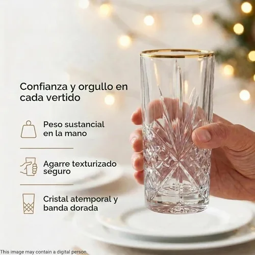 Vista 6 de Godinger Highball - Vasos para beber, banda dorada, Dublín, juego de 4