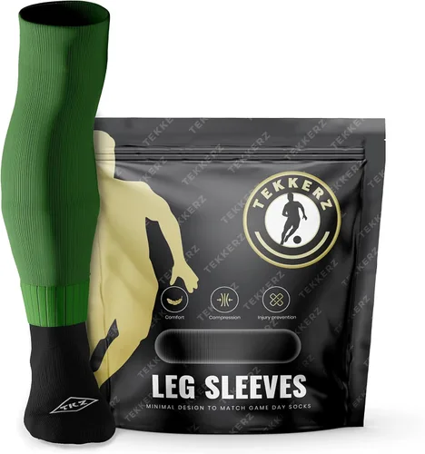 Vista 2 de Tekkerz Manga de pierna de más de 20 variaciones de color compatible con calcetines de agarre para fútbol, fútbol, hockey, rugby