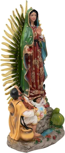 Vista 2 de DVDMATINEMOVIES - Estatua de resina de Nuestra Señora de Guadalupe con Juan Diego, varios tamaños, Virgen de Guadalupe con Juan Diego, decoración