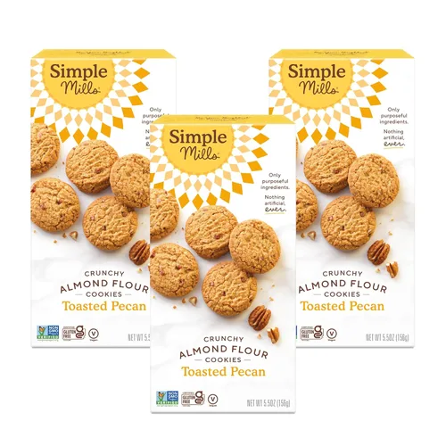 Vista 11 de Simple Mills Galletas crujientes de harina de almendras, chispas de chocolate, sin gluten, vegano, bocadillos saludables, hechos con aceite de coco