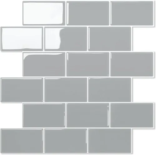 Vista 23 de STICKGOO - Azulejos de metro blancos para despegar y pegar, azulejos adhesivos para cocina (paquete de 1, diseño más grueso)