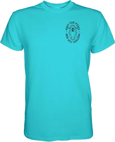 Vista 2 de Combat Iron Camiseta deportiva de manga corta para hombre Pray for Peace, Prepare for War