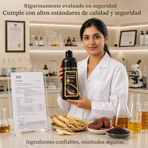 Vista 7 de Champú de tinte para el cabello 3 en 1, cobertura de canas durante 3 a 4 semanas, champú para colorear negro para todo tipo de cabello, fórmula