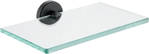 Vista 37 de JQK Pequeños estantes flotantes de vidrio negro, repisas de exhibición de 4 pulgadas para pared, mini decoración, sala de estar, dormitorio, baño