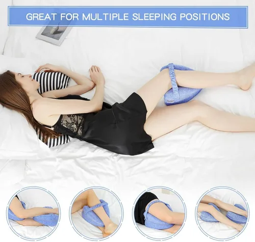 Vista 2 de Almohada de alineación de cadera para personas que duermen de lado, almohada de rodilla de espuma viscoelástica para alivio del dolor de ciática