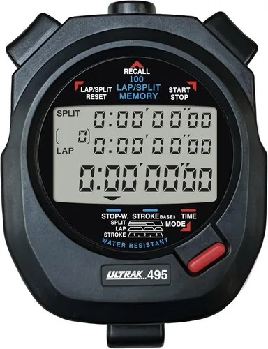 Vista 2 de ULTRAK 495 100 Lap Memory Cronómetro Profesional Negro Visualización Continua del Tiempo del Evento Nuevo