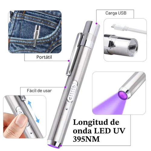 Vista 4 de Kit de resina UV con luz, pegamento UV de 2.16 oz para pegar y curar