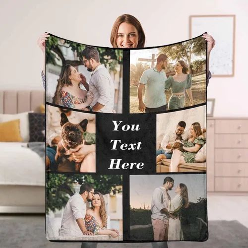 Vista 25 de Manta personalizada con foto, manta personalizada con imagen, regalos personalizados para pareja, mamá, papá, novia, novio, amigo, cumpleaños