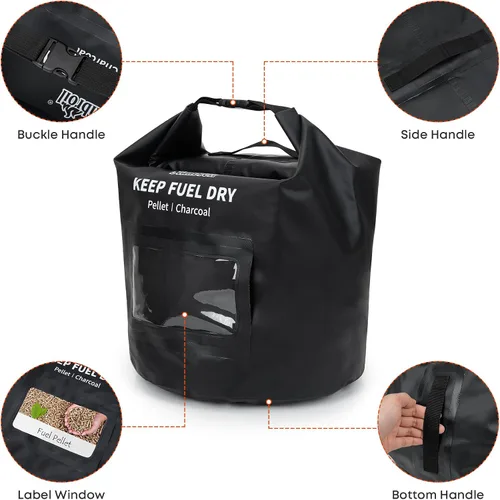 Vista 4 de Stanbroil Bolsa de almacenamiento de pellets de madera de 20 libras, contenedor de tela impermeable al aire libre para pellets, carbón, astillas