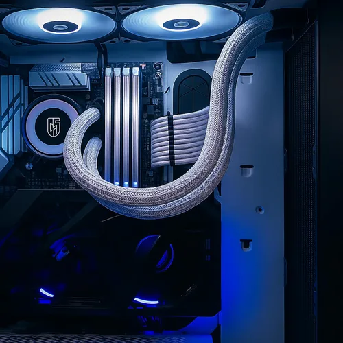 Vista 2 de Electriduct Funda Trenzada Envolvente de Cierre Automático con Gancho de 1/8", Manga Ignífuga de Malla Flexible, Protector de Cables, Organizador