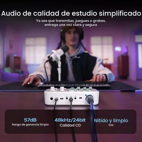 Vista 4 de MAONO Mezclador de audio para juegos G3 con mapa cualquier fuente de audio