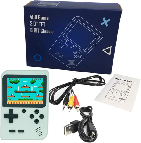 Vista 6 de Come-buy Consola de juegos retro consola de juegos de mano con 400 juegos clásicos FC de 28 pulgadas soporte de pantalla a color para salida de TV