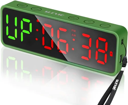 Vista 8 de Reloj pequeño con temporizador de gimnasio, cronómetro, temporizador de intervalos de entrenamiento con potente imán incorporado, pantalla digital