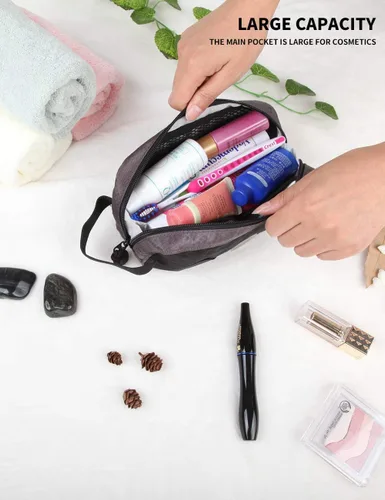 Vista 6 de GOX Neceser de viaje Dopp Kit caso para hombres multifunción bolsa organizadora de embalaje